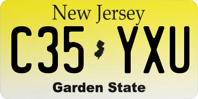 NJ license plate C35YXU