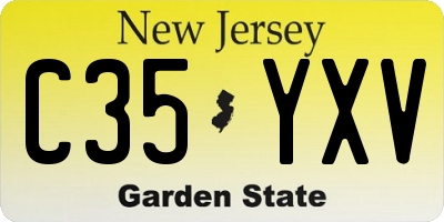 NJ license plate C35YXV