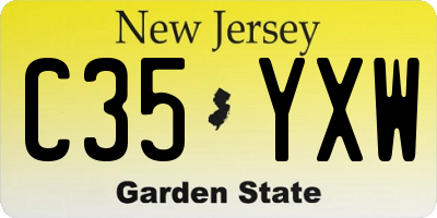 NJ license plate C35YXW