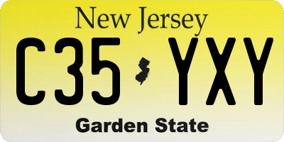 NJ license plate C35YXY