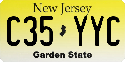 NJ license plate C35YYC