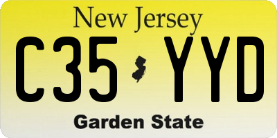 NJ license plate C35YYD