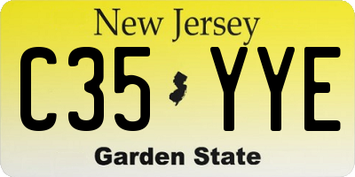 NJ license plate C35YYE
