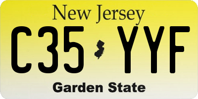 NJ license plate C35YYF