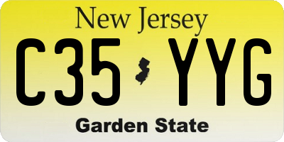 NJ license plate C35YYG