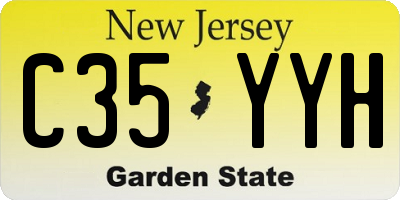 NJ license plate C35YYH