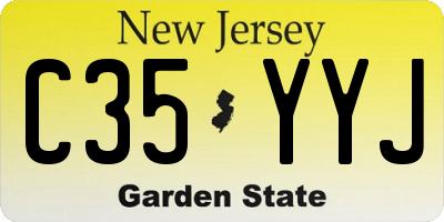 NJ license plate C35YYJ