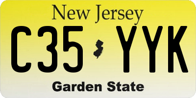 NJ license plate C35YYK