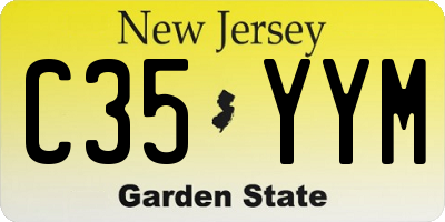 NJ license plate C35YYM