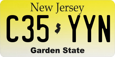 NJ license plate C35YYN