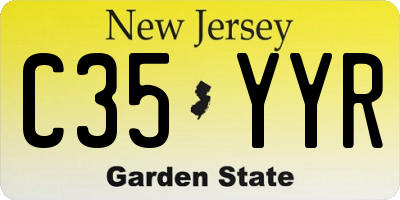 NJ license plate C35YYR