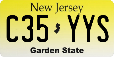 NJ license plate C35YYS