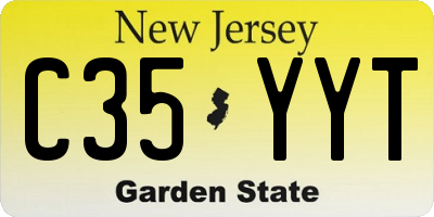 NJ license plate C35YYT