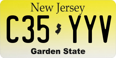 NJ license plate C35YYV
