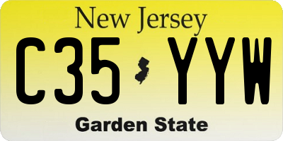 NJ license plate C35YYW