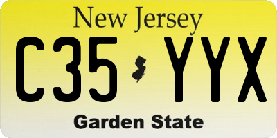 NJ license plate C35YYX