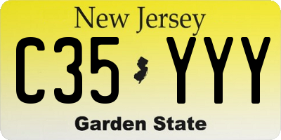 NJ license plate C35YYY