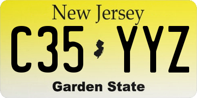 NJ license plate C35YYZ