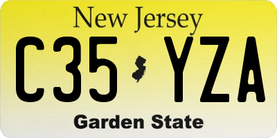 NJ license plate C35YZA