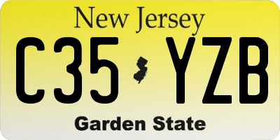 NJ license plate C35YZB