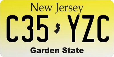 NJ license plate C35YZC