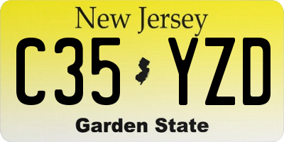 NJ license plate C35YZD