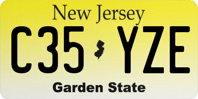 NJ license plate C35YZE