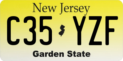 NJ license plate C35YZF