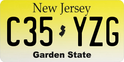 NJ license plate C35YZG