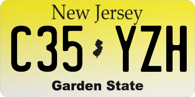 NJ license plate C35YZH