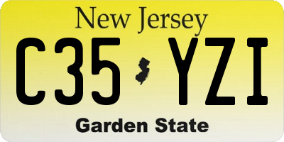 NJ license plate C35YZI