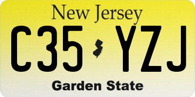 NJ license plate C35YZJ