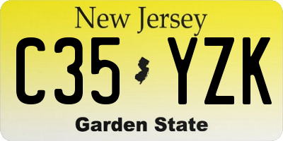 NJ license plate C35YZK