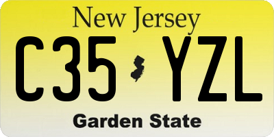 NJ license plate C35YZL