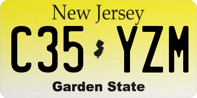 NJ license plate C35YZM