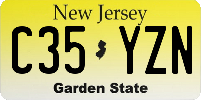 NJ license plate C35YZN