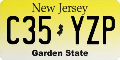 NJ license plate C35YZP
