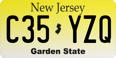 NJ license plate C35YZQ