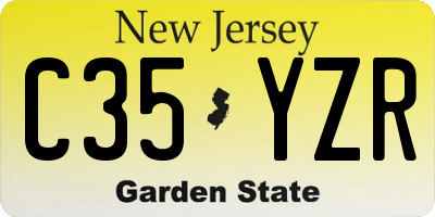 NJ license plate C35YZR