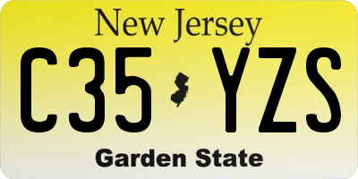 NJ license plate C35YZS