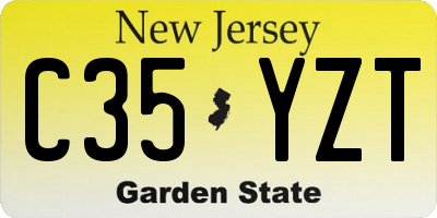 NJ license plate C35YZT