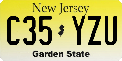 NJ license plate C35YZU