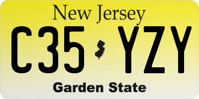 NJ license plate C35YZY