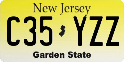NJ license plate C35YZZ