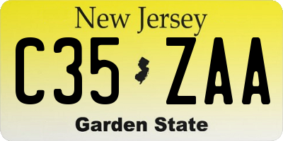 NJ license plate C35ZAA