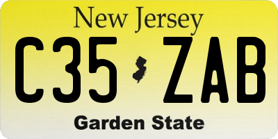 NJ license plate C35ZAB