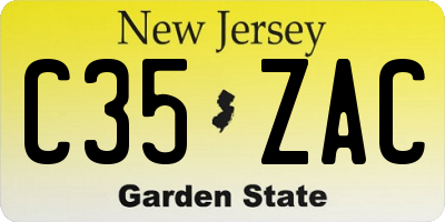 NJ license plate C35ZAC