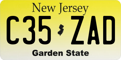 NJ license plate C35ZAD