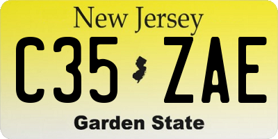 NJ license plate C35ZAE
