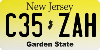 NJ license plate C35ZAH